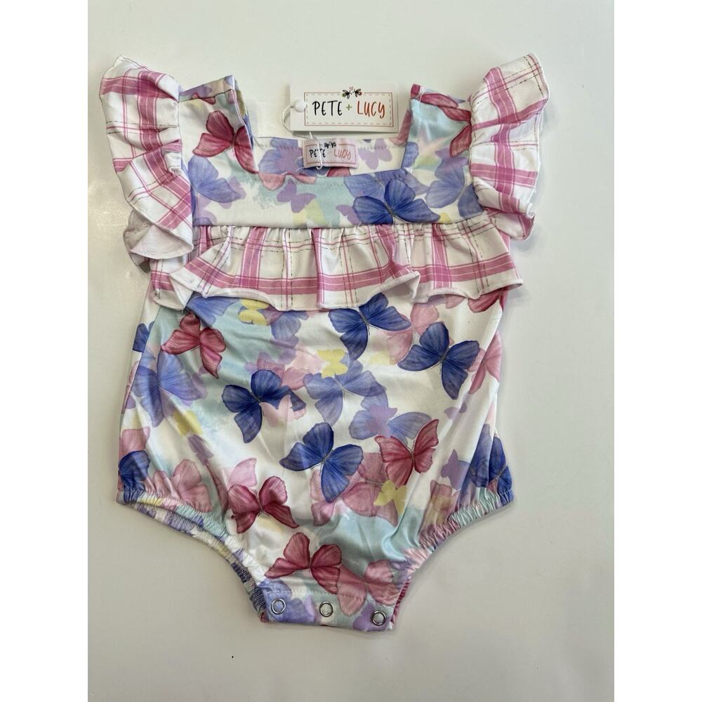 Pete & Lucy Free Like A Butterfly Baby Romper Size 9-12 Months NEW NWT